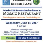 Dine with Purpose! – Hosted by SpeakUp 5K / Cameron K. Gallagher Foundation and Mosaic Restaurant