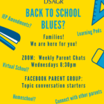 DSGAR’S Back to School Parent Chat Wednesdays at 8:30pm via Zoom