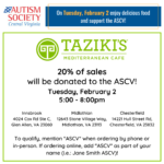 ASCV Taziki’s Dine-to-Donate Night is Today 2/2/21
