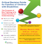 Critical Decision Points for Families of Students with Disabilities webinar